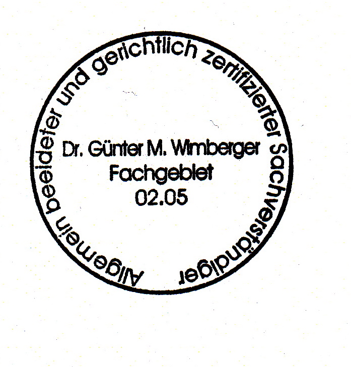 Allgemein beeideter und gerichtlich zert. Sachverst&auml;ndiger (Fach 02.05)